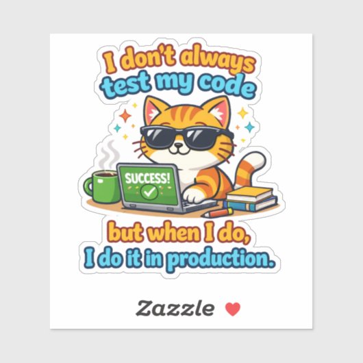 Testen in productieomgeving sticker (Vel)