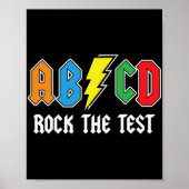 Testen Retro ABCD Rock De Test Dag Grappige School Poster (Voorkant)