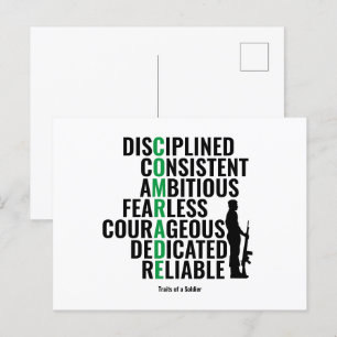 Testen van een soldaat briefkaart