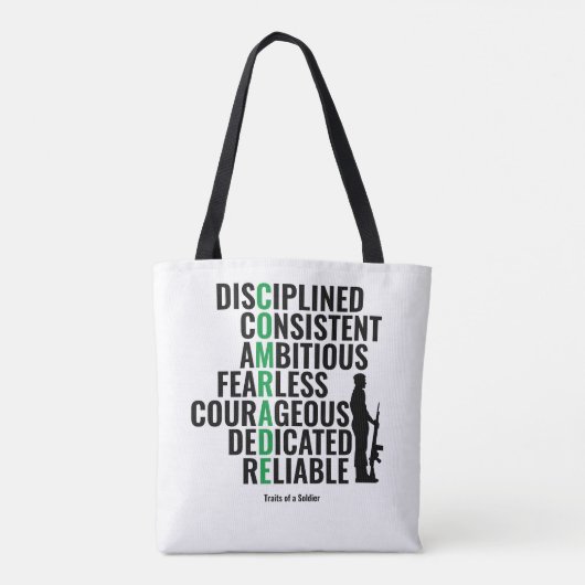 Testen van een soldaat tote bag (Achterkant)