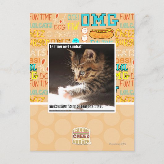 Testen van zonnebank briefkaart (Voorkant)