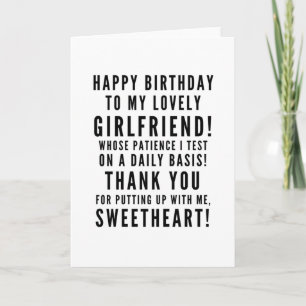 Testen vriendinnen geduld, vrolijke verjaardag kaart