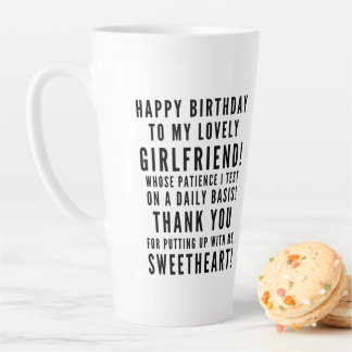 Testen vriendinnen geduld, vrolijke verjaardag latte mok