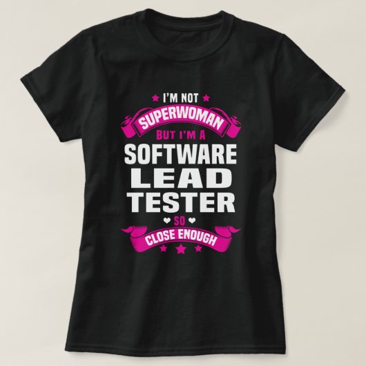 Tester voor leidende software t-shirt (Design voorkant)