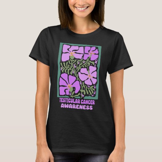 Testiculaire Kanker Bewustzijn Boho Orchid Bloem T-shirt (Voorkant)