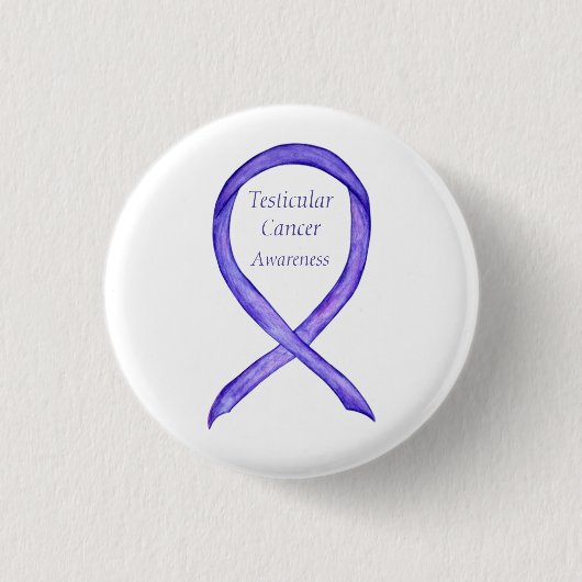 Testiculaire kanker Orchid Awareness Ribbon Pins Ronde Button 3,2 Cm (Voorkant)