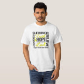 Testiculaire kanker Survivors Motto T-shirt (Voorkant volledig)