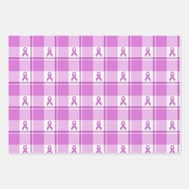 Testicular Cancer Awareness Plaid Purple Ribbon Inpakpapier Vel