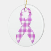 Testicular Cancer Awareness Plaid Purple Ribbon Keramisch Ornament (Links)