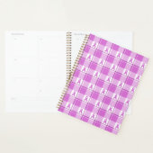 Testicular Cancer Awareness Plaid Purple Ribbon Planner (Display)