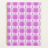 Testicular Cancer Awareness Plaid Purple Ribbon Planner (Voorkant)