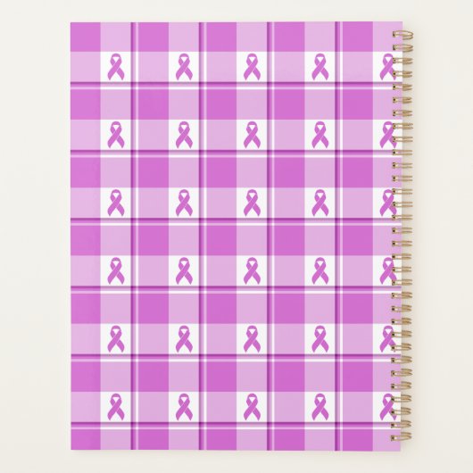 Testicular Cancer Awareness Plaid Purple Ribbon Planner (Achterkant)