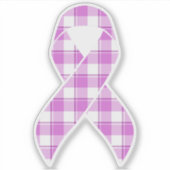 Testicular Cancer Awareness Plaid Purple Ribbon Sticker (Voorkant)