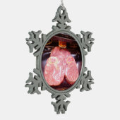 testikels jassen grappig tieren koeienbiefstuk tin sneeuwvlok ornament (Links)