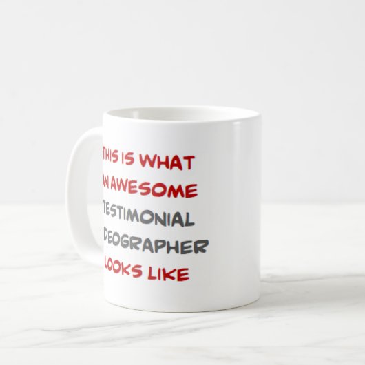 testimonial videographer, awesome koffiemok (Voorkant links)