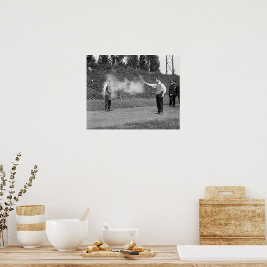 Testing Bulletproof Vest, 1923.  foto Poster (Keuken)