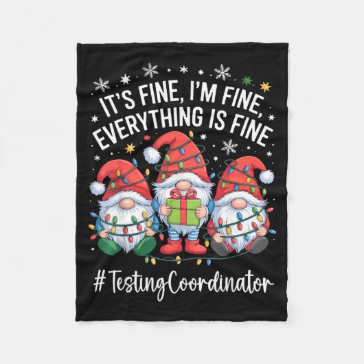 Testing Coordinator Gnome Everything Is Fine Funny Fleece Deken (Voorkant)