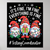 Testing Coordinator Gnome Everything Is Fine Funny Poster (Voorkant)