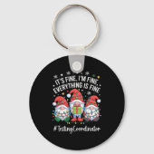 Testing Coordinator Gnome Everything Is Fine Funny Sleutelhanger (Voorkant)