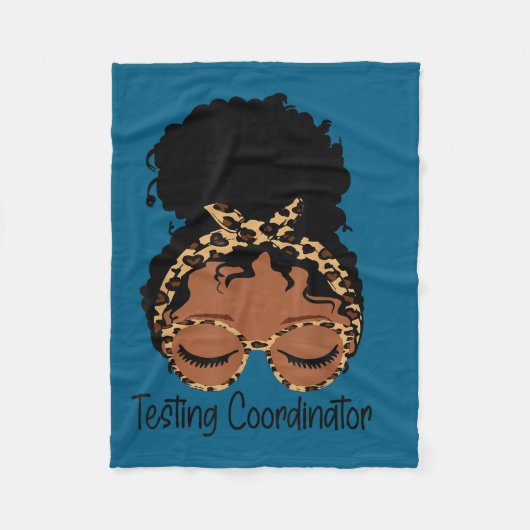 Testing Coordinator Shirt Funny Messy Bun Test Day Fleece Deken (Voorkant)