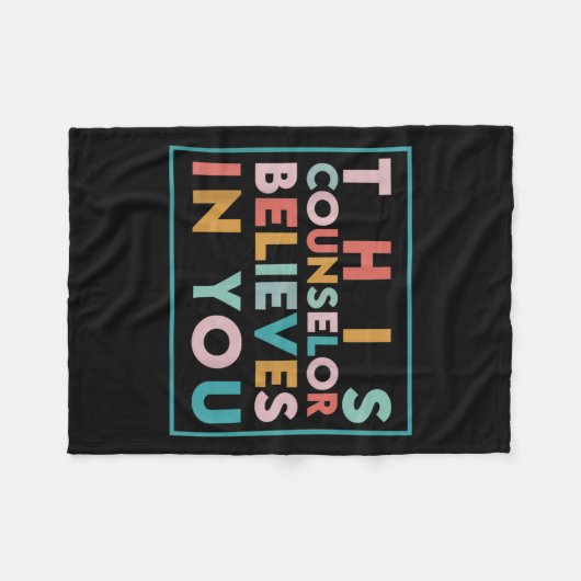 Testing Day Motivational This Counselor Believes I Fleece Deken (Voorkant (Horizontaal))