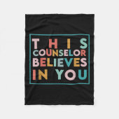Testing Day Motivational This Counselor Believes I Fleece Deken (Voorkant)