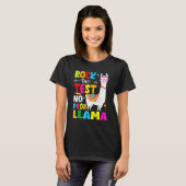 Testing Day Rock test Teaching No Prob Llama T-shirt (Voorkant volledig)