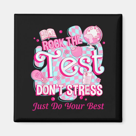 Testing Day Rock The Test Motivational For Teacher Magneet (Voorkant)
