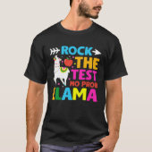 Testing Day Rock the Test Teaching No Prob Llama T T-shirt (Voorkant)