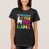 Testing Day Rock the Test Teaching No Prob Llama T T-shirt (Voorkant)