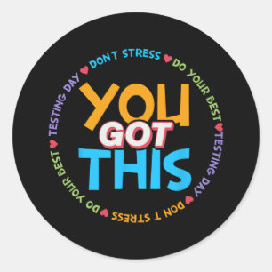 Testing Day Shirt Docent Je hebt deze 8 Ronde Sticker