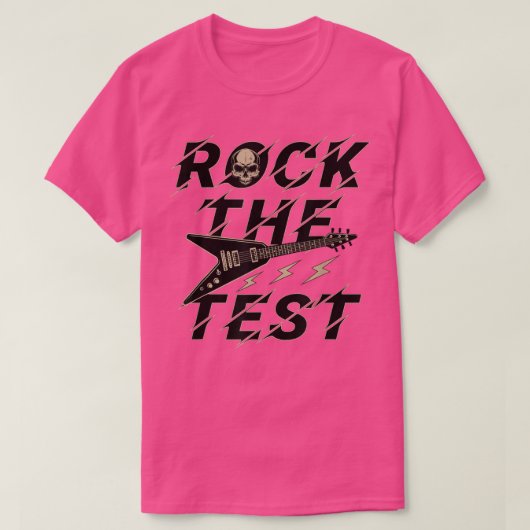 Testing Day Teacher Rock the Test Guitar Teacher T T-shirt (Design voorkant)