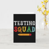 Testing Squad Costume Test Day Teacher Student Fun Kaart (Gele Bloem)