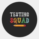 Testing Squad Costume Test Day Teacher Student Fun Ronde Sticker (Voorkant)