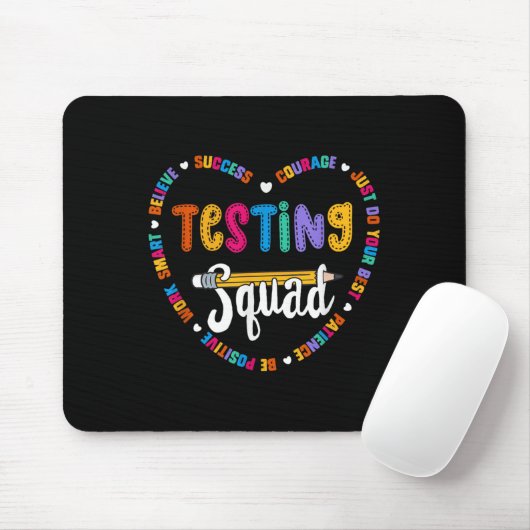 Testing Squad Motivational Test Day Words Heart Te Muismat (Met muis)
