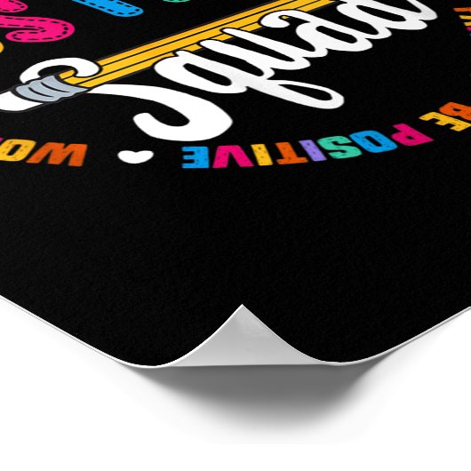 Testing Squad Motivational Test Day Words Heart Te Poster (Hoek)