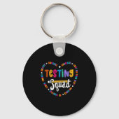 Testing Squad Motivational Test Day Words Heart Te Sleutelhanger (Voorkant)