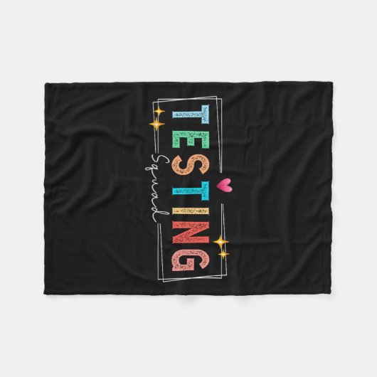 Testing Squad - Test Day 2024 Teacher Motivational Fleece Deken (Voorkant (Horizontaal))