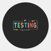 Testing Squad - Test Day 2024 Teacher Motivational Ronde Sticker (Voorkant)
