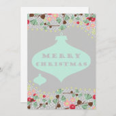 Testkaart bord blauwgroen feestdagenkaart (Voorkant / Achterkant)