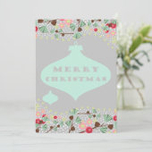 Testkaart bord blauwgroen feestdagenkaart (Staand voorkant)