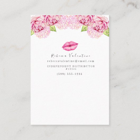 Testkaart - Lipstick-staalkaart - Vele grootten! Visitekaartje (Achterkant)