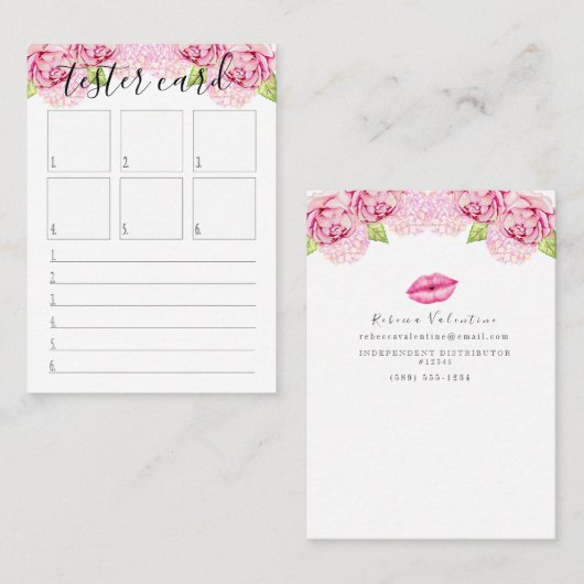 Testkaart - Lipstick-staalkaart - Vele grootten! Visitekaartje (Voorkant / Achterkant)