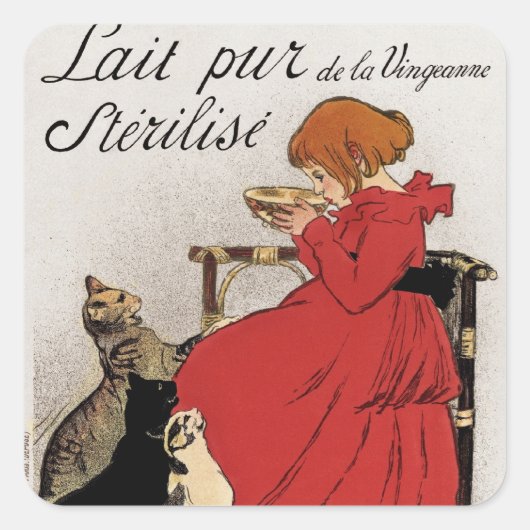 Testmelk voor de Katten Vierkante Sticker (Voorkant)