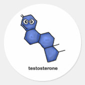 Testosteron Ronde Sticker (Voorkant)