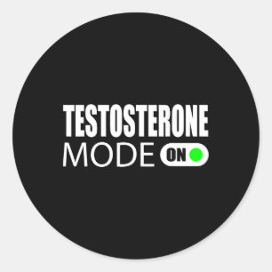 Testosteronmodus ingeschakeld ronde sticker