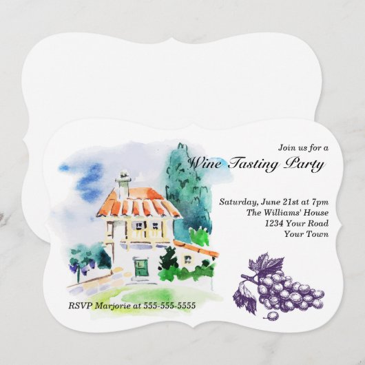 Testpartij bij het Franse Villa Wijn Kaart (Voorkant / Achterkant)