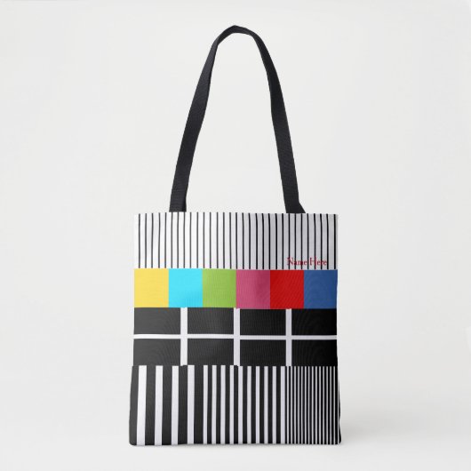 Testpatroon geïnspireerd tote bag (Voorkant)