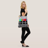 Testpatroon geïnspireerd tote bag (Op model)