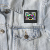 Testpatroon nieuwheid (BBC-kaart G) Vierkante Button 5,1 Cm (In situ)